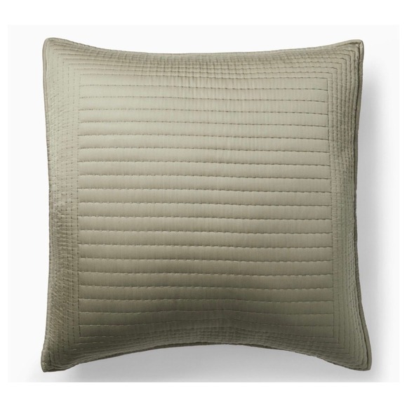 West Elm Other - Set of 2 West Elm Silky Tencel Pick Stitch 26" sq Euro Shams in Elm Green